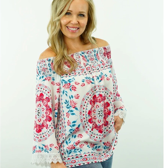 Pink Blush Off the Shoulder Top - Picture 1 of 4